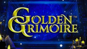 Golden Grimoire logo slot.