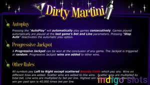 Dirty Martini slot machine logo.