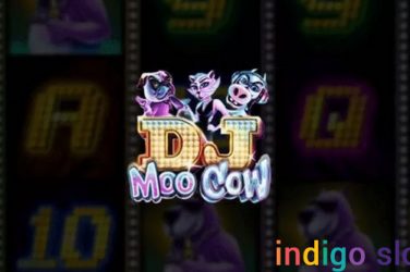 Dj Moo Cow slot machine logo.